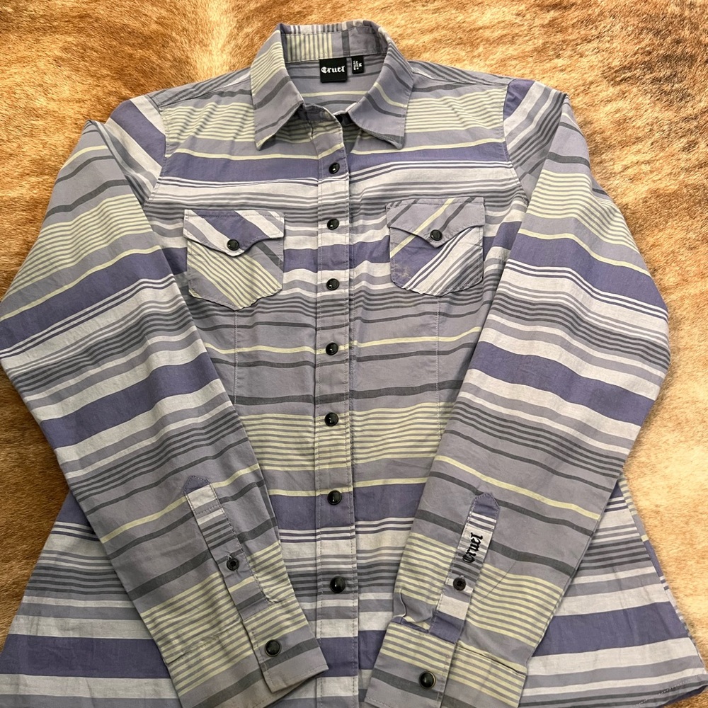 Cruel girl womens western button down shirt